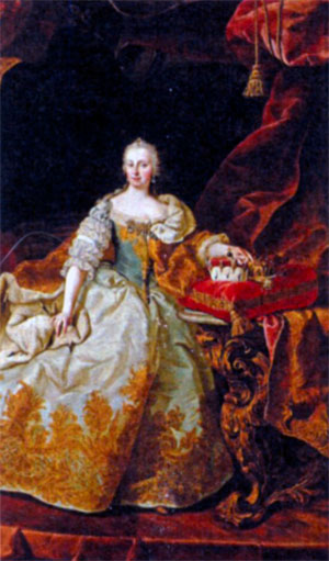Мария Терезия Вальбурга Амалия Кристина (1717- 1780), эрцгерцогиня Австрии, императрица Священной Римской империи с 1740 г. Художник М. ван Мейтенс. 1744 г.