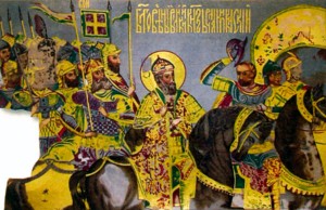 Древнее знамя с изображением князя Владимира Киевского. Художник Ф. Г. Солнцев