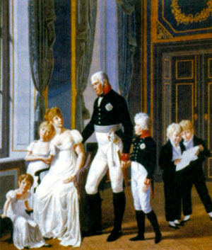 Фридрих Вильгельм III с семьей. Художник Г. -А. Дэлинг. 1806 г.
