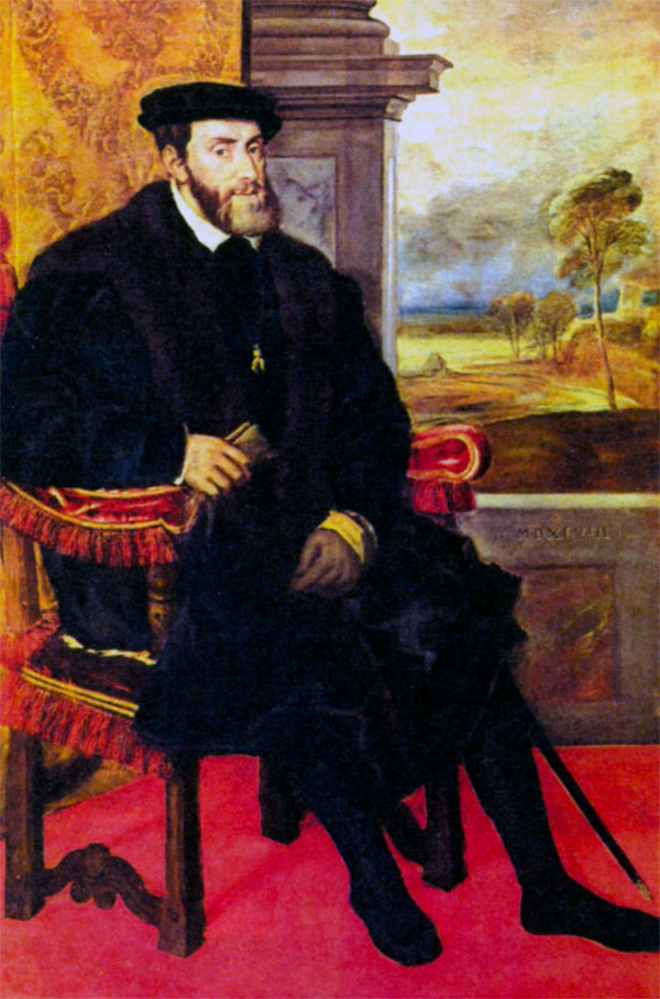 Портрет Карла V в кресле. Художник Тициан. 1548 г.