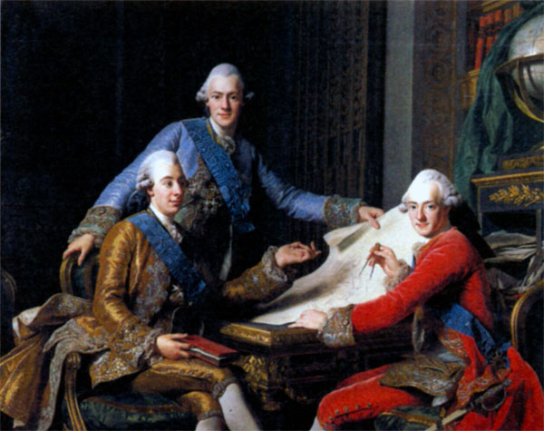 Густав III и его братья. Художник А. Рослин. 1771 г.