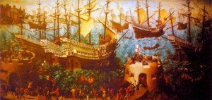 Посадка Генриха VIII на корабли в Дувре в 1520 г. Неизвестный художник