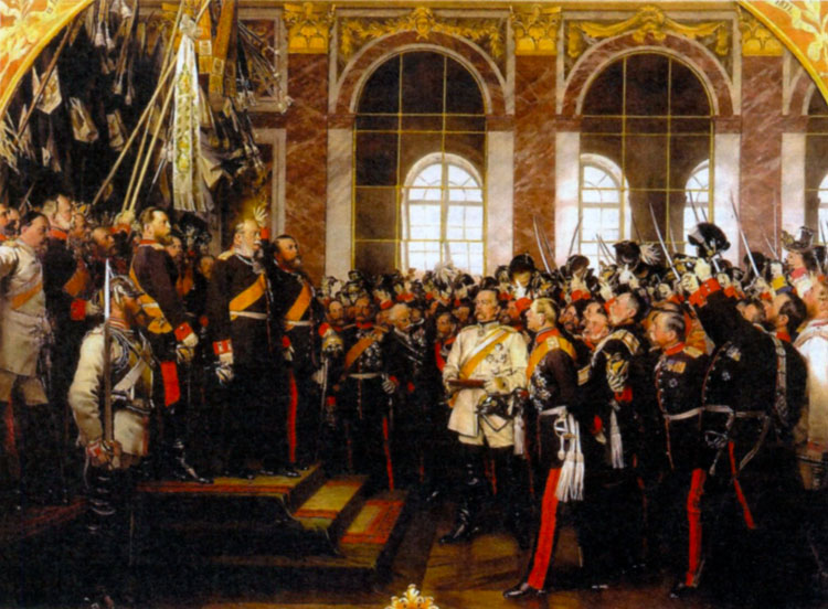 Церемония объявления Вильгельма I императором в Версале. Художник А. фон Вернер. 1885 г.