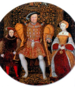 Фрагмент картины «Семья Генриха VIII» (изображен с принцем Эдуардом и женой Джейн Сеймур). Неизвестный художник. Ок. 1545 г.