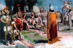 Александр Македонский встречает пленного царя Пора.