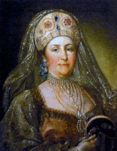 Екатерина II в русском наряде. Неизвестный художник